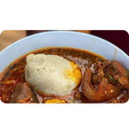 Okra Soup Served with Banku