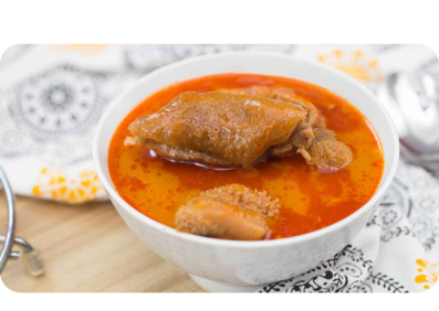 Light Soup with Cooked Rice or Fufu