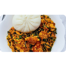 Pounded yam and egusi soup